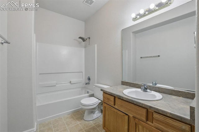 688 Bosque Vista Pt, Colorado Springs, CO 80916 - bathroom with vanity, shower / bath combination, and toilet
