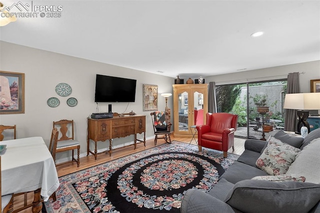 686 Echo Ln, Colorado Springs, CO 80904 - living room featuring wood finished floors and recessed lighting