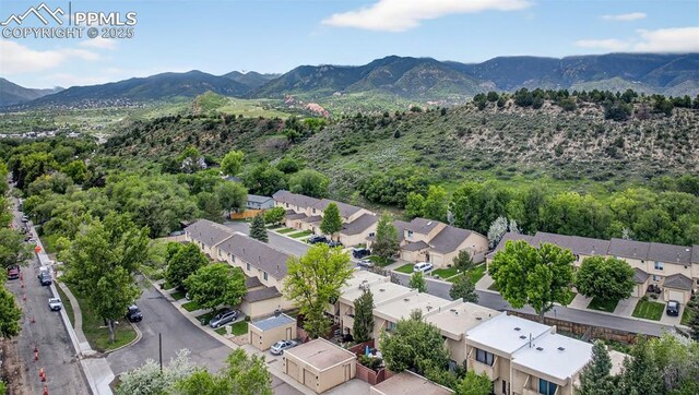 686 Echo Ln, Colorado Springs, CO 80904 - aerial view of residential area featuring a mountain backdrop
