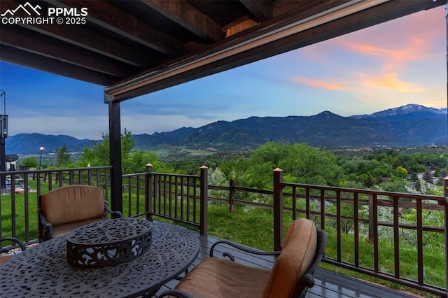 942 Fontmore Rd Unit B, Colorado Springs, CO 80904 - balcony with a mountain view and outdoor dining space