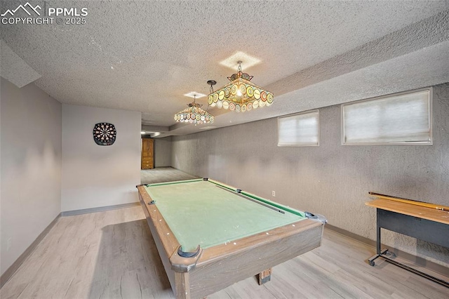4408 Winding Cir, Colorado Springs, CO 80917 - rec room featuring a textured ceiling, wood finished floors, and billiards table