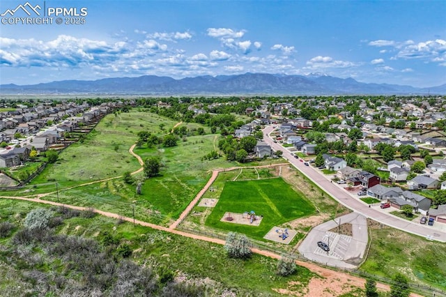 830 Winebrook Way, Fountain, CO 80817 - aerial perspective of suburban area featuring a mountainous background