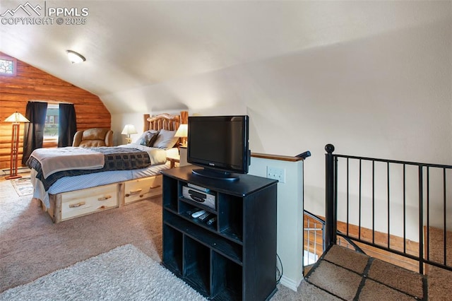 226 W El Paso Ave, Cripple Creek, CO 80813 - bedroom with vaulted ceiling and carpet floors