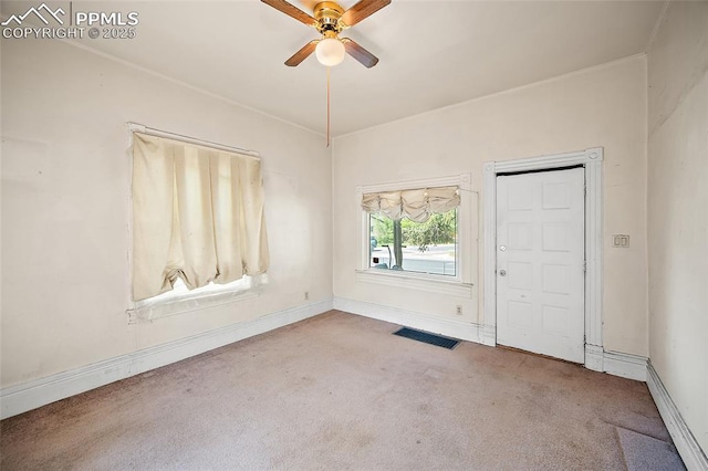 117 S Limit St, Colorado Springs, CO 80905 - spare room featuring carpet flooring, a ceiling fan, and baseboards