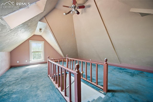 117 S Limit St, Colorado Springs, CO 80905 - additional living space with carpet flooring, lofted ceiling, ceiling fan, and baseboards