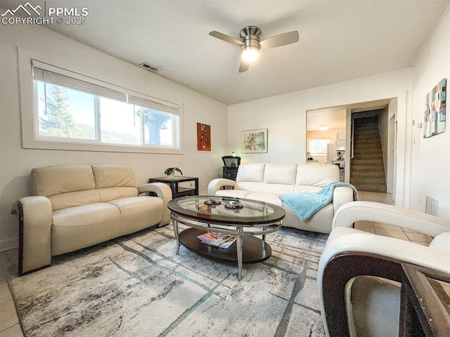 418 N Baldwin St, Woodland Park, CO 80863 - living area featuring ceiling fan
