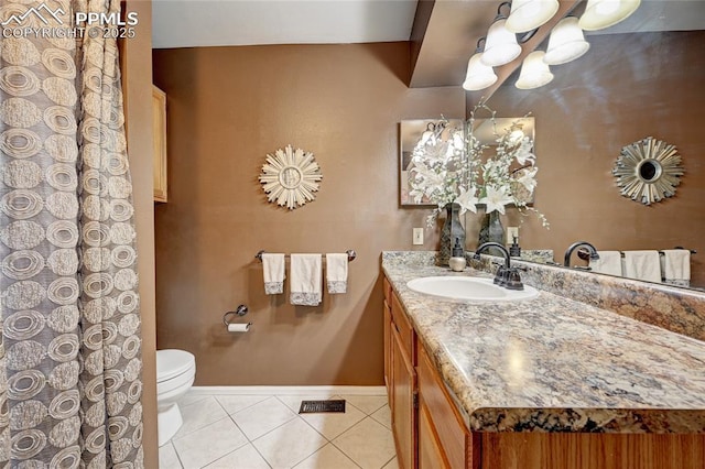 4120 Autumn Heights Dr Unit B, Colorado Springs, CO 80906 - bathroom featuring vanity, tile patterned floors, and a chandelier