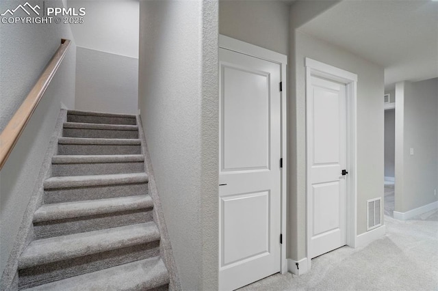 6471 Rolling Creek Dr, Colorado Springs, CO 80924 - stairs featuring carpet flooring and baseboards