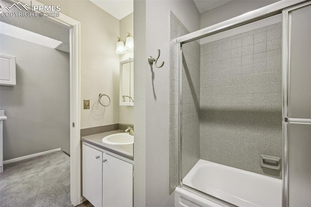 2013 Erin Loop, Colorado Springs, CO 80918 - bathroom with vanity and enclosed tub / shower combo