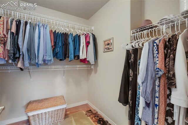 6874 Quiet Pond Pl, Colorado Springs, CO 80923 - walk in closet featuring wood finished floors