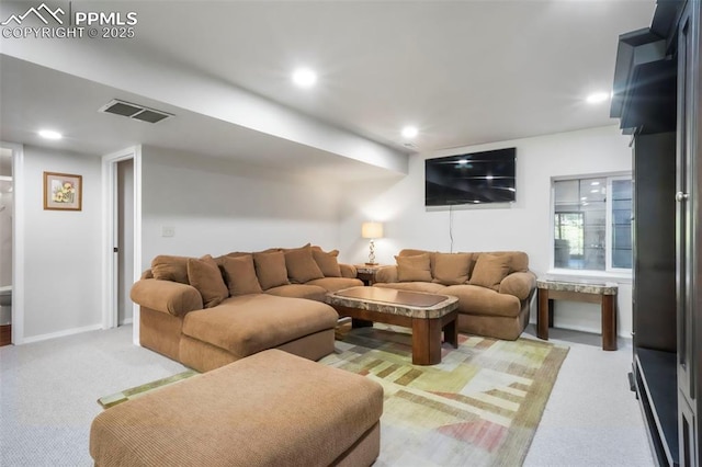 1240 Lone Scout Lookout, Monument, CO 80132 - living room featuring light colored carpet and recessed lighting