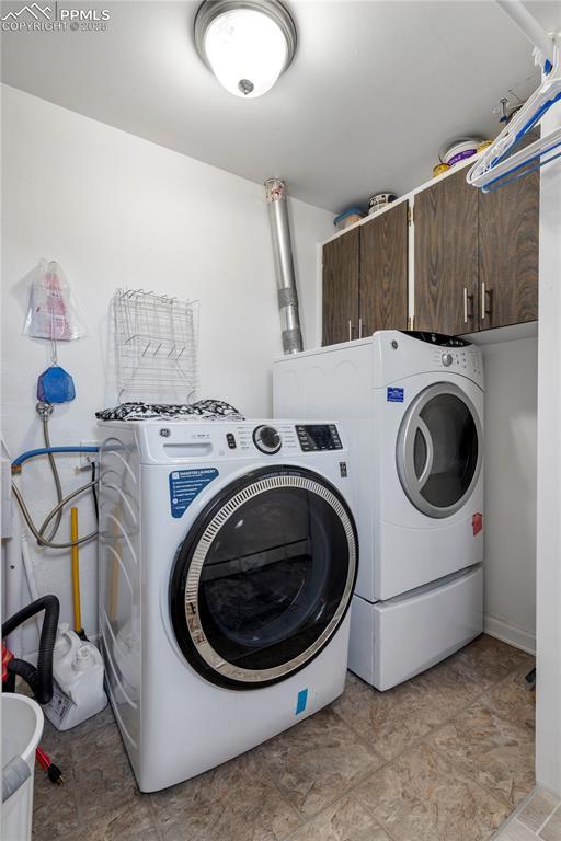 2206 Patrician Way, Colorado Springs, CO 80909 - laundry area featuring cabinet space and separate washer and dryer
