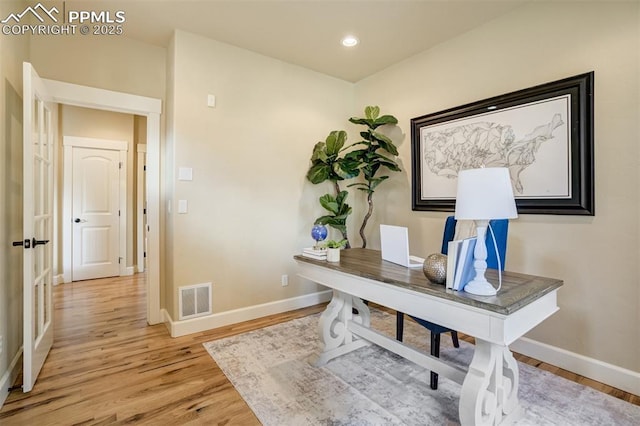 5085 Saxton Hollow Rd, Colorado Springs, CO 80908 - office area with light wood finished floors and recessed lighting