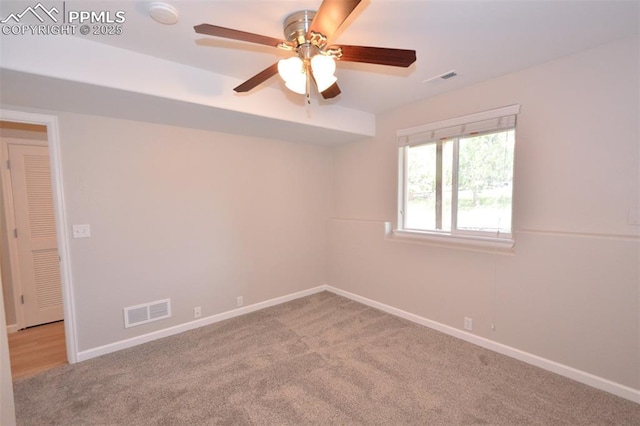 1160 Walters Pt, Monument, CO 80132 - spare room with carpet, ceiling fan, and baseboards