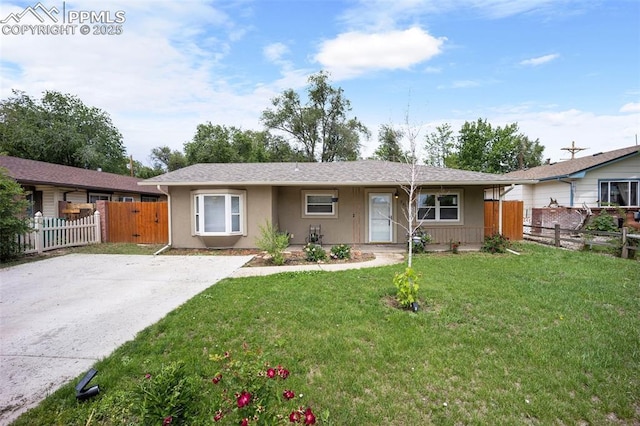 305 Rosewood Dr, Fountain, CO 80817 - ranch-style home featuring stucco siding and a gate