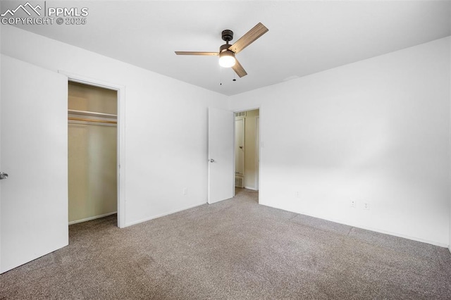 305 Rosewood Dr, Fountain, CO 80817 - unfurnished bedroom with carpet flooring, a closet, ceiling fan, and baseboards