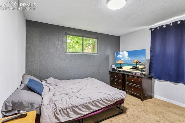 2123 Kodiak Dr, Colorado Springs, CO 80910 - carpeted bedroom featuring a textured wall, a textured ceiling, and baseboards