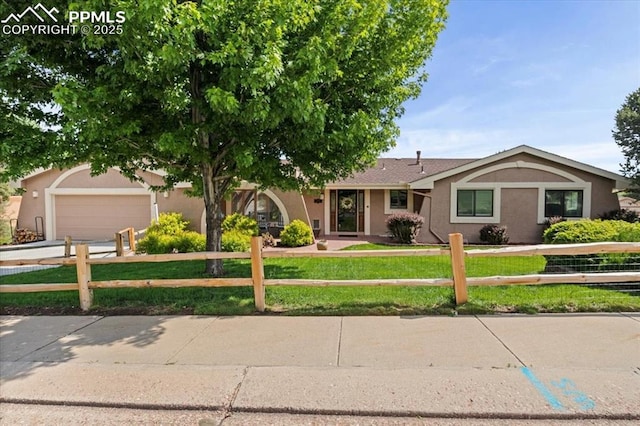 3150 Wesley Pl, Colorado Springs, CO 80917 - single story home featuring stucco siding, an attached garage, and driveway