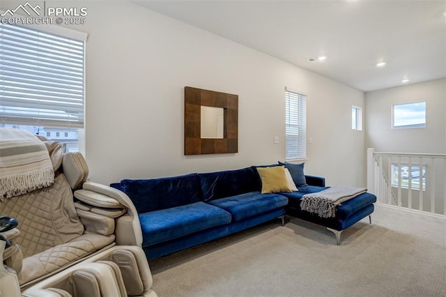 6950 Hidden Cove Ct, Castle Pines, CO 80108 - living area with carpet and recessed lighting