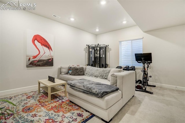 6950 Hidden Cove Ct, Castle Pines, CO 80108 - carpeted living room with baseboards and recessed lighting