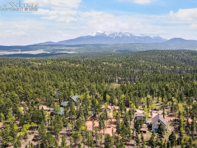 103 Alpine Rd, Woodland Park, CO 80863 - drone / aerial view of a heavily wooded area and a mountain backdrop