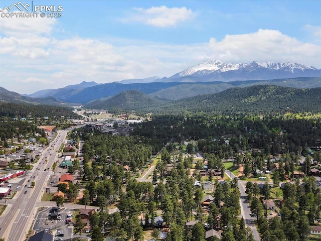 103 Alpine Rd, Woodland Park, CO 80863 - aerial view of property and surrounding area with a mountainous background