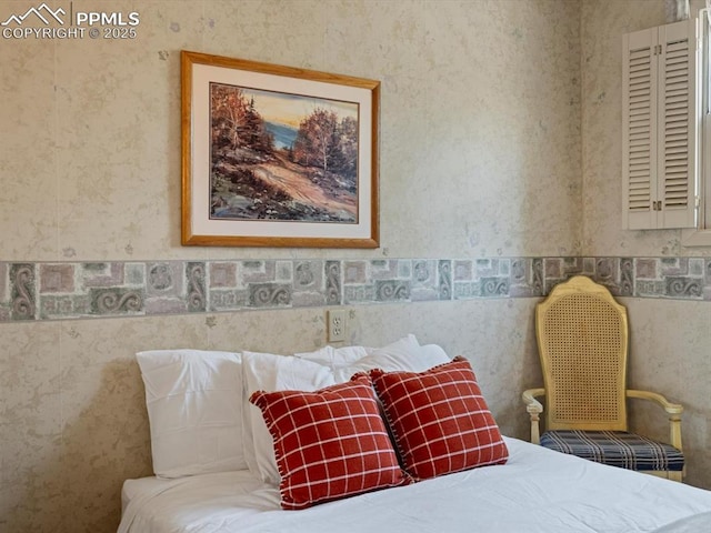 103 Alpine Rd, Woodland Park, CO 80863 - bedroom with a wainscoted wall and wallpapered walls