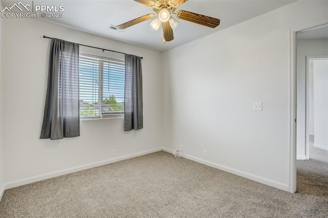 7689 Sniktau Pt, Peyton, CO 80831 - empty room featuring carpet flooring, baseboards, and a ceiling fan