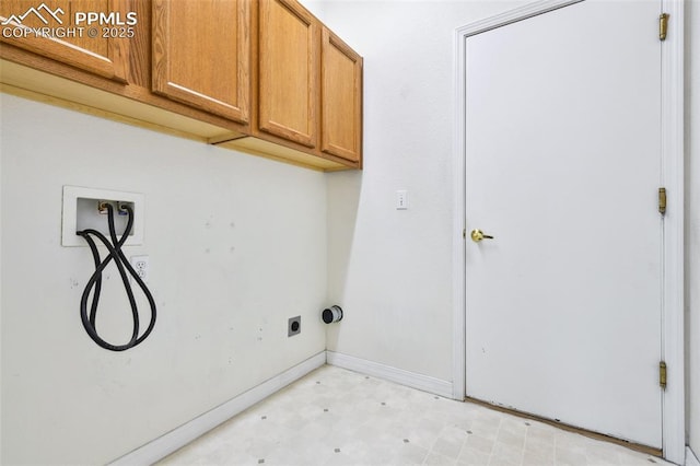 1646 Pinon Glen Cir, Colorado Springs, CO 80919 - laundry area featuring cabinet space, light flooring, washer hookup, and baseboards
