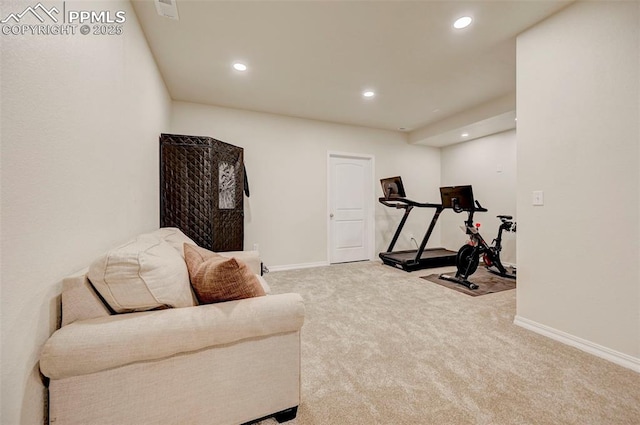 10806 Rolling Peaks Dr, Peyton, CO 80831 - exercise room with carpet, recessed lighting, and baseboards