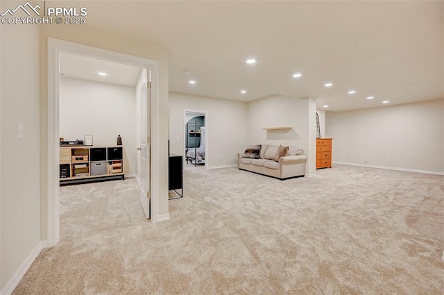 10806 Rolling Peaks Dr, Peyton, CO 80831 - carpeted living room featuring recessed lighting and baseboards