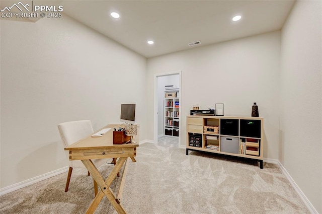 10806 Rolling Peaks Dr, Peyton, CO 80831 - carpeted office featuring baseboards and recessed lighting