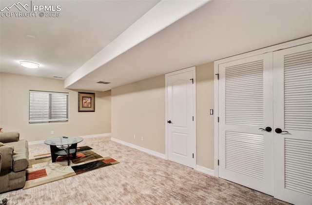 2582 Indian Hills Grv, Colorado Springs, CO 80907 - sitting room featuring baseboards and carpet