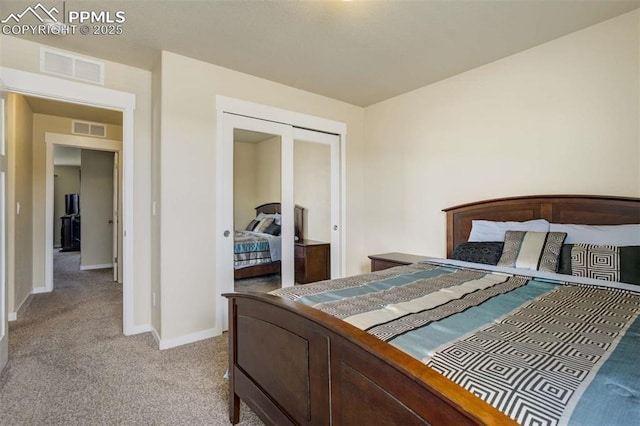 10208 Abrams Dr, Colorado Springs, CO 80925 - bedroom with light colored carpet and a closet