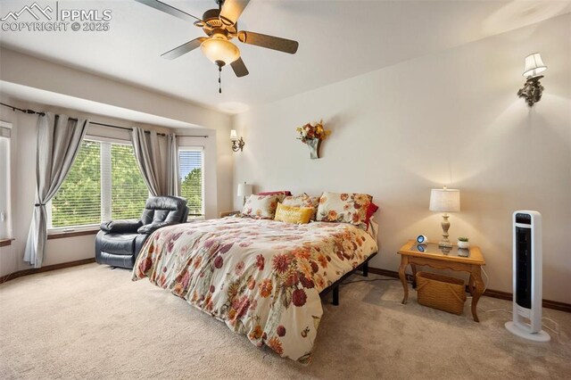 20280 Melanie Ann Ct, Monument, CO 80132 - carpeted bedroom featuring baseboards and ceiling fan