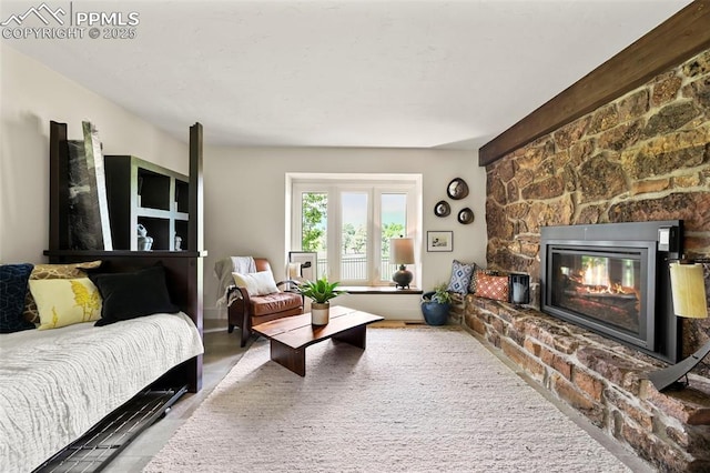 3320 Camels Ridge Ln, Colorado Springs, CO 80904 - living area with a fireplace