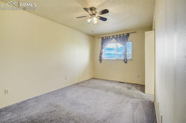 6430 Chantilly Pl, Colorado Springs, CO 80922 - carpeted empty room with a textured ceiling and ceiling fan
