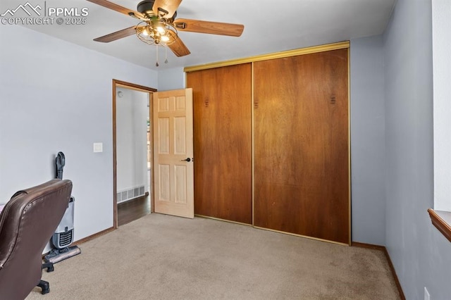 527 W Columbia St, Colorado Springs, CO 80907 - unfurnished office with carpet flooring, a ceiling fan, and baseboards