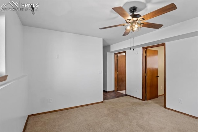 527 W Columbia St, Colorado Springs, CO 80907 - unfurnished room with ceiling fan, carpet flooring, and baseboards