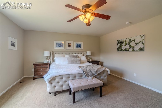 7312 Grady Cir, Castle Rock, CO 80108 - bedroom featuring carpet, baseboards, and ceiling fan