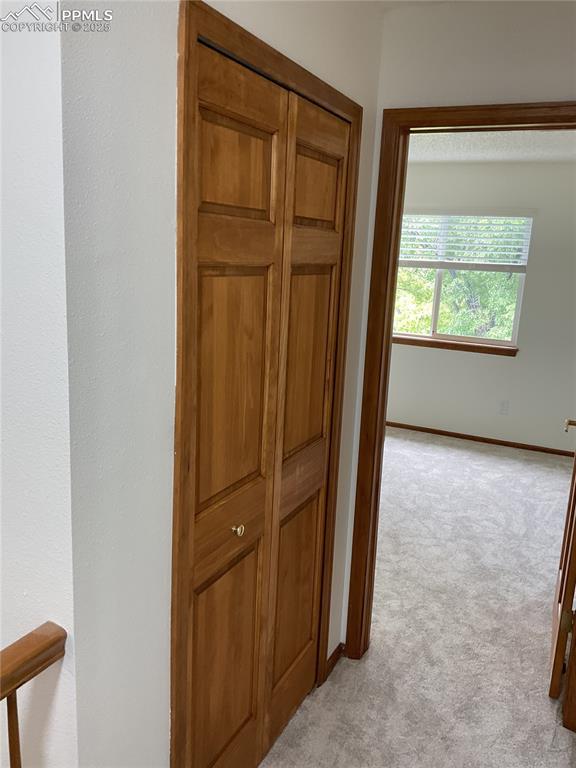 1185 Marlstone Pl, Colorado Springs, CO 80904 - hallway featuring light carpet