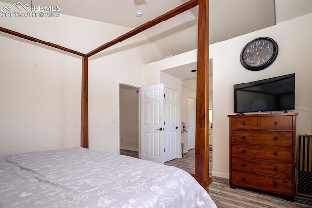 16084 Stonebriar Dr, Parker, CO 80134 - bedroom with wood finished floors and lofted ceiling