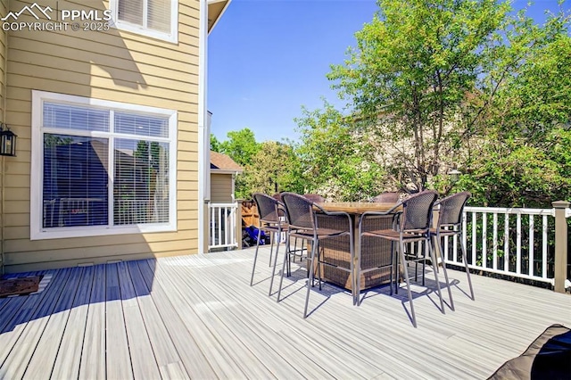 16084 Stonebriar Dr, Parker, CO 80134 - wooden terrace featuring outdoor dining area