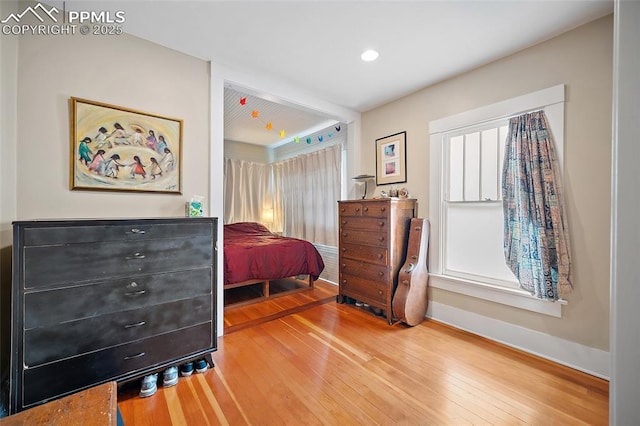 424 N Cedar St, Colorado Springs, CO 80903 - bedroom featuring wood finished floors, baseboards, and recessed lighting