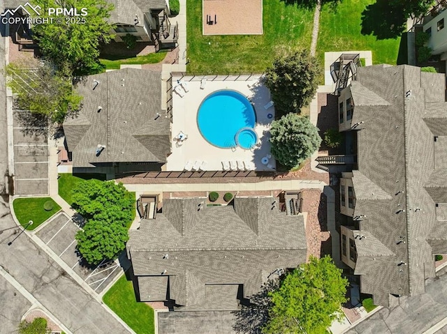 2150 Alicia Pt Unit 201, Colorado Springs, CO 80919 - drone / aerial view of a pool