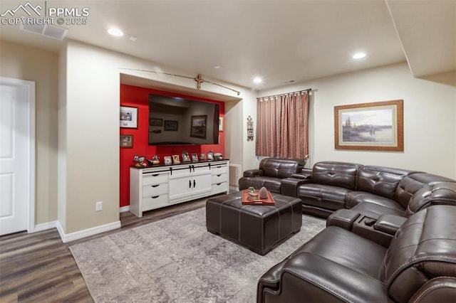 1593 Gold Hill Mesa Dr, Colorado Springs, CO 80905 - living area with wood finished floors and recessed lighting