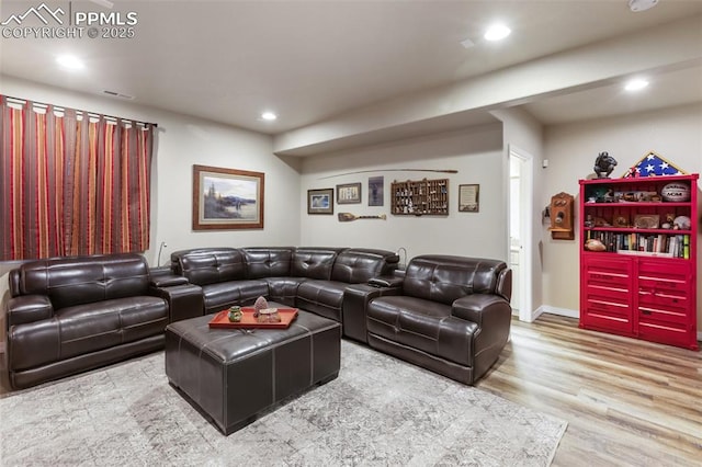 1593 Gold Hill Mesa Dr, Colorado Springs, CO 80905 - living area featuring recessed lighting and wood finished floors