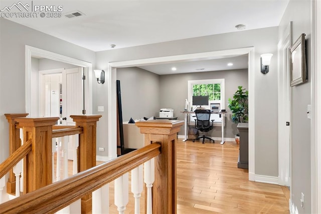 3 Mesa Ln, Colorado Springs, CO 80906 - home office featuring light wood-style floors and recessed lighting