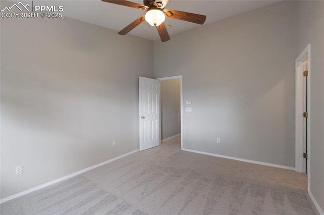 3867 Josephine Hts, Colorado Springs, CO 80906 - carpeted spare room featuring ceiling fan and baseboards