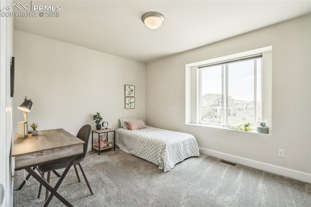 1842 Peak Prairie Ln, Monument, CO 80132 - carpeted bedroom featuring baseboards and a desk